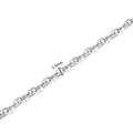 Silberne 2,5mm Kaffeebohnenkette aus Edelstahl mit diamantgeschliffener Texturdetails - Gypsophila Closed Loop Style (B863)