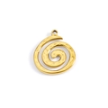 Golden 18k plated stainless steel spiral pendant with elegant hammered finish - 18K Gold Plated Spiral Pendant (A2096)