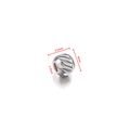Polished silver stainless steel spacer bead with spiral texture, size 4mm x 3.5mm - 4x1.5mm