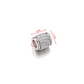 Stainless steel 8mm diamond-knurled spacer bead with a 4mm hole for DIY jewelry - 7.3x8.0mm (4mm Hole)