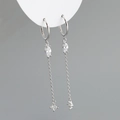 Dettaglio del marchio argento S925 su orecchini a nappa con zirconi marquise - Argento 925 / Bianco (Argento)