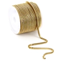 Gold plated stainless steel box chain for jewelry making on a white spool roll - 2.0mm / Gold