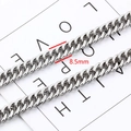 Chaîne cubaine en acier inoxydable de 8,5 mm de large avec surface métallique polie - 8.5MM / Acier