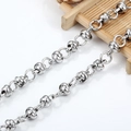 Chaîne à nœuds en acier inoxydable argenté poli pour bijoux DIY, colliers et bracelets - 1.5*8mm / Acier