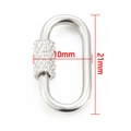 Oval stainless steel screw clasp connector for jewelry and chains 10mm by 21mm - Steel Sand Surface Oval / 10*21mm