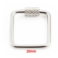Detailed 20mm square stainless steel screw clasp with textured anti-slip grip - Steel Sand Surface Square / 20mm