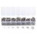Organizer-Box mit 7 Fächern und Edelstahl-Biegeringen in verschiedenen Größen für DIY - Stahlfarbe (7 Fächer Set)
