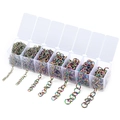 Rainbow stainless steel jewelry accessory set with jump rings in a 7-grid storage box - Rainbow Vacuum Plated (7 Compartment Set)