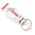 Zinc alloy 31mm swivel lobster clasp in silver finish with 10mm inner diameter - Alloy Dog Buckle (A175) / 10x31mm / Silver
