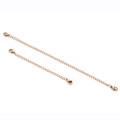 Detail of rose gold stainless steel extension chains with dual lobster clasps for jewelry - Short (5cm) / Rose Gold