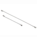 Polished stainless steel extension chains with double lobster clasps for bags and jewelry - Short (5cm) / Steel