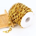 Cadena de eslabones ovalados de acero dorado para creación de joyas DIY y manualidades - 7.5x13mm / Dorado