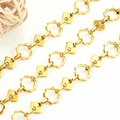Cadena dorada de acero inoxidable con eslabones de engranaje para joyería artesanal - Dorado