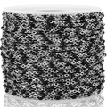 Cadena de acero inoxidable plateada con cuentas de esmalte negro en rollo para joyería - 17mm / Negro