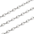 Macro view of polished silver coffee bean links for personalized jewelry chains - Steel Color 5.2
