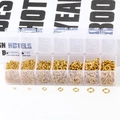 Set aus 7 goldbeschichteten Edelstahl-Biegeringen in einer Sortierbox für DIY-Schmuck - Vakuum 18K Vergoldet (7 Fächer Set)