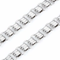 Silberne Edelstahlkette mit modernen dreireihigen Rechteckgliedern für DIY-Schmuck - 15,5mm Dicke 7mm / Stahlfarben