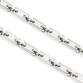 Modern silver stainless steel rectangular link chain with a polished industrial finish - Box Link Chain / Steel