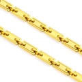 Polished gold square link chain necklace in minimalist punk industrial metal style - Box Link Chain / 18K Gold