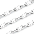 Polierte silberne Edelstahl-Rautenknochenkette für DIY Hip-Hop Schmuck und Halsketten - 1.5x7.2x15 / Stahlfarben