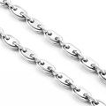 Silver stainless steel pig nose coffee bean link chain for stylish DIY jewelry making - 8.0mm / Steel
