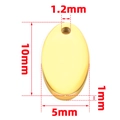 Ciondolo ovale lucido 10x5mm in acciaio inossidabile oro per gioielli DIY - Oro (5X10mm)
