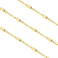Luxurious 18K gold plated stainless steel cylinder tube and cross link chain for jewelry - 1.5mm+2mm Flat Cross With Round Tube Chain / Gold