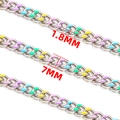 Chaîne cubaine colorée en acier inoxydable avec maillons de 7mm pour bijoux artisanaux - Couleur Acier (1.8x7mm)