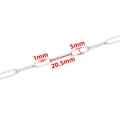 Silver textured paperclip chain link 5mm by 20.5mm stainless steel jewelry diy component - Steel Color Starry Chain 1.0x5x20.5mm