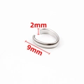 Μινιμαλιστικό ασημί σκουλαρίκι ear cuff 9mm από ανοξείδωτο ατσάλι με άνοιγμα 2mm - 2.0X9mm / Χρώμα Ατσαλιού