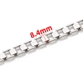 8.4mm silver stainless steel chain with textured rectangular links for DIY jewelry - 8.5MM / Steel