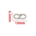 Polished silver stainless steel S-hook clasp connector for DIY jewelry, 13mm by 6.5mm - 6.5x13mm / Steel