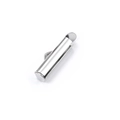 Fermoir coulissant en acier inoxydable argenté poli pour colliers et bracelets multicouches - Couleur Acier 4x16mm Trou 3.5mm