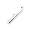 Fermoir tube à glissière en acier inoxydable poli pour colliers ou bracelets multi-rangs - Couleur Acier 4x30mm Trou 3.5mm