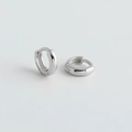 Close-up of S925 sterling silver hoop earrings with a high-polished mirror finish - 925 Silver / Inner Diameter 5mm (Silver)