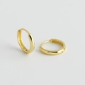 Dettagli di orecchini a cerchio in argento S925 placcato oro con chiusura a molla lucida - Argento 925 / Diametro Interno 10mm (Oro)