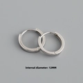Détail de boucles d'oreilles créoles polies en argent, diamètre intérieur de 12 mm - Diamètre Intérieur 12mm / Or blanc
