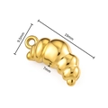 Polished 18K gold croissant pendant for DIY jewelry, measuring 19mm in length - 3D Croissant (A2596) / 9.5x19mm (Thickness 7mm) / Gold