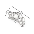 Polished silver croissant charm 19x9.5mm stainless steel pendant for DIY jewelry - 3D Croissant (A2596) / 9.5x19mm (Thickness 7mm) / Silver