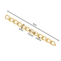 Cadena extensora de 5cm de acero inoxidable dorado con medidas detalladas de los eslabones - Espesado / Dorado
