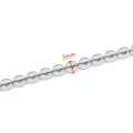 Detailed macro view of 3mm wide silver stainless steel chain link for DIY jewelry - Precision Polished Style / Silver Tone Boston Chain