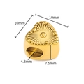 Detail of 10mm golden heart spacer bead with star texture and 4.3mm hole for DIY jewelry - Gold Color Heart Bead (A2745)