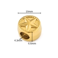 10mm Gouden sterrenkraal van roestvrij staal voor doe-het-zelf kettingen en armbanden maken - Goud Kleur Ster Ronde Kraal (A2745)