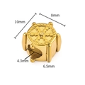 Detail view of gold stainless steel star bead with helm pattern and dimensions 10x8mm - Gold Color Mesh Bead (A2745)