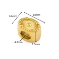 Detailweergave van de 10x6,6 mm gouden roestvrijstalen ovale kraal voor DIY-sieraden - Goud Kleur Ovale Kraal (A2745)