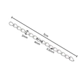 5cm Edelstahl Verlängerungskette mit Karabiner für DIY Halsketten Schmuckherstellung - Klein / Stahlfarben
