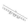 Cadena de extensión de acero inoxidable plateado 5cm con ancho de 4mm para joyas - Espesado / Color acero