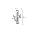 Bamboo shaped silver stainless steel pendant charm for DIY jewelry, 10mm x 15.3mm size - Bamboo (A2593) / 10x15.3mm (Thickness 3.2mm) / Silver