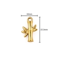 18k gold plated stainless steel bamboo pendant with dimensions 15.3mm x 10mm for DIY jewelry - Bamboo (A2593) / 10x15.3mm (Thickness 3.2mm) / Gold