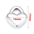 Colgante de corazón en acero inoxidable oro 18K de 14mm por 17mm de tamaño - 25mm*29mm / Color acero